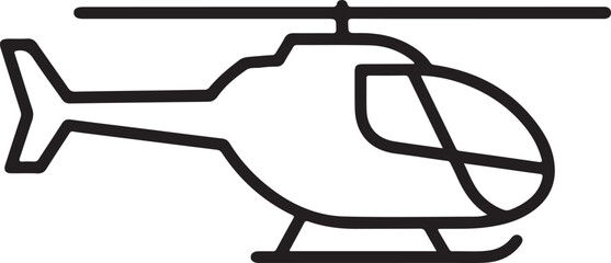 Helicopter Silhouette Isolated on White Background &ndash; Military and Rescue Aircraft Vector
