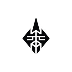 Fototapeta premium A striking black geometric logo featuring a diamond shape with internal details