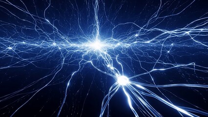 Electricity Spark Discharge on Dark Background.