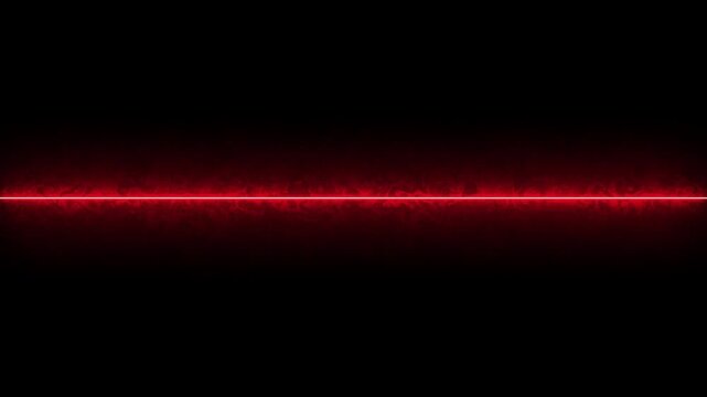 Red laser beam with smoke effect on black background technology abstract