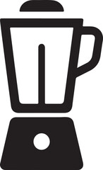 Blender Juicer Black Silhouette Outline Icon &ndash; Electric Kitchen Mixer Vector