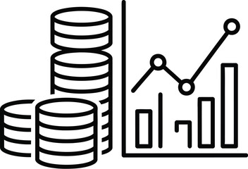 Business and Finance Line Icon Set for Investment, Growth and Money Management