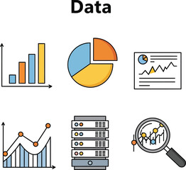 Business and Finance Line Icon Set for Investment, Growth and Money Management