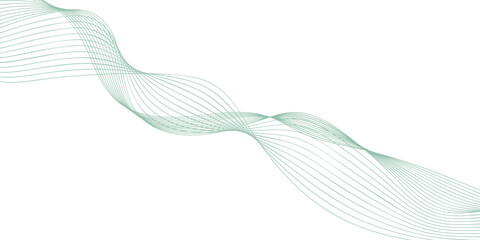 Abstract Background, Transparent Waved Lines. Green Smoke Wave. Gradient Flowing Wavy Lines. Vector illustration.
