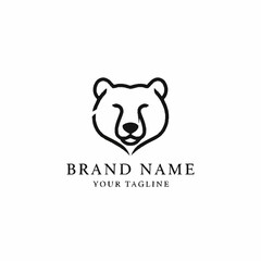Minimalist Bear Logo Design Element.