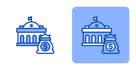 Naklejka premium Budget Line Color Two-tone color and contrasting background icon illustration