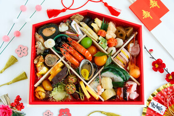 おせち料理のイメージ素材（白背景）