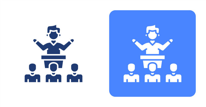 Senator Glyph  Two-tone color and contrasting background icon illustration