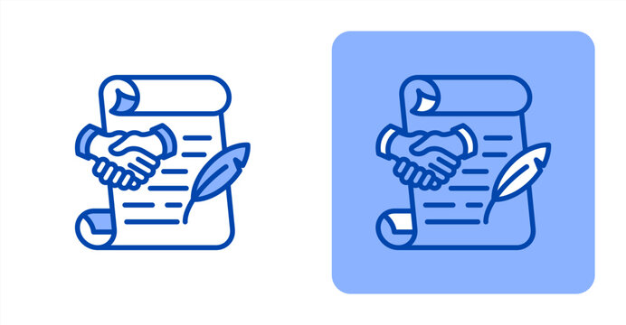 Policy Line Color  Two-tone color and contrasting background icon illustration