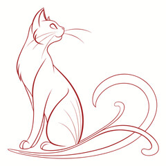 Elegant cat silhouette © AF