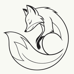 Obraz premium Curled fox illustration