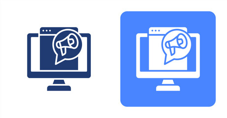 Digital Marketing Glyph  Two-tone color and contrasting background icon illustration