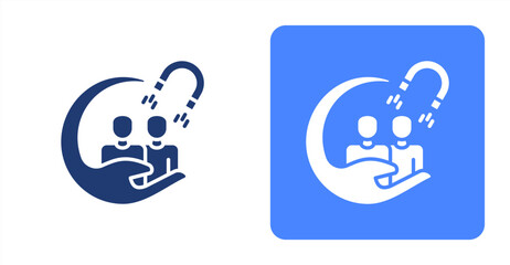 Customer Engagement Glyph  Two-tone color and contrasting background icon illustration