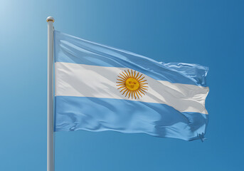 Argentine flag in a bright sky