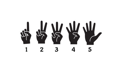 hand vector counting gesture from one to five