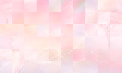 パステルピンクのモザイクタイル調マーブル背景