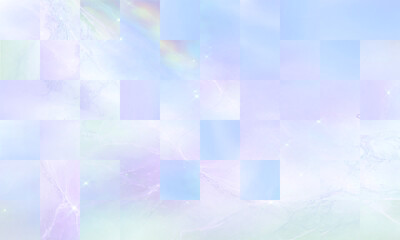 優しいブルーとパープルのモザイクタイル調マーブル背景