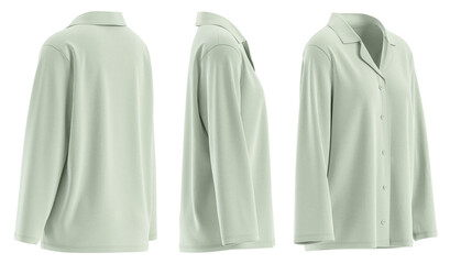 Shirt Notched Collar Button-Front Pajama-Style Sleepwear for Women