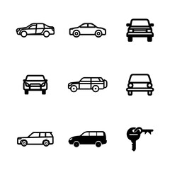 Car & Vehicle Icons | Minimal Line Transportation Symbol Set