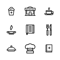 Restaurant Food Icon Pack | Kitchen & Meal Outline Symbols