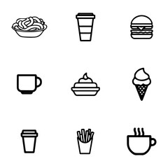 Breakfast Food Icons | Coffee, Toast, Egg, Juice, Snack Illustrations