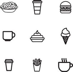 Breakfast Food Icons | Coffee, Toast, Egg, Juice, Snack Illustrations