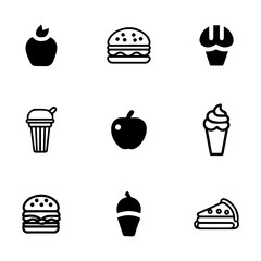 Fast Food Icon Pack | Burger, Fries, Soda & Snack Line Icons