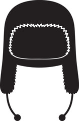 Children Winter Hat Black Silhouette Icon &ndash; Kids Cold Weather Cap Illustration