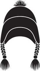 Children Winter Hat Black Silhouette Icon &ndash; Kids Cold Weather Cap Illustration