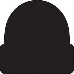 Children Winter Hat Black Silhouette Icon &ndash; Kids Cold Weather Cap Illustration