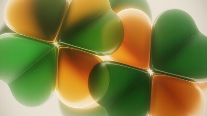 St patrick's day shamrocks with green and gold leaves