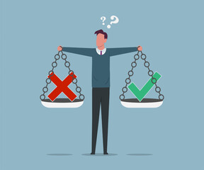 Visual representations depicting binary decisions, symbols like green checkmarks for yes and red crosses for no, symbolizing agreement, approval, rejection, decision-making process for quizzes, survey