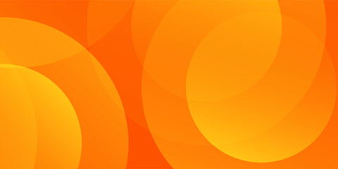 Abstract gradation yellow and orange background with circles. Simple shapes composition. Digital for banner, poster, or brochure design. Vector illustration
