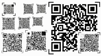 Collection of QR Codes for Digital Information Access.