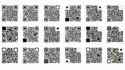 Collection of QR Codes for Digital Information Access.