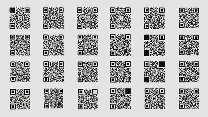 Collection of QR Codes for Digital Information and Connectivity.