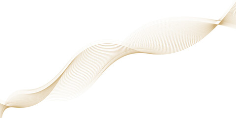 Luxury abstract gold wavy line pattern on white background with copy space. Elegant golden color on smooth gradations. Vector illustration. eps10