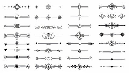 Collection of ornate line patterns