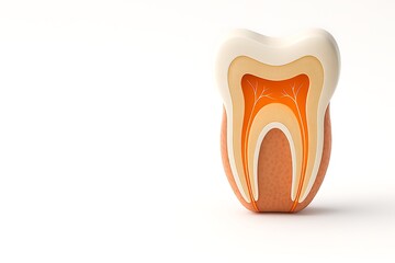 Anatomical model showing the cross section of a human tooth