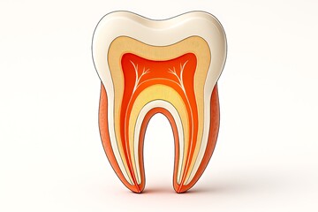 Detailed anatomical cross section model of a human tooth