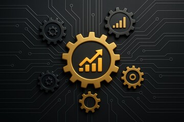 Technological Advancement: A sophisticated composition featuring intricate gears and circuit board elements, symbolizing progress and innovation in the digital sphere.