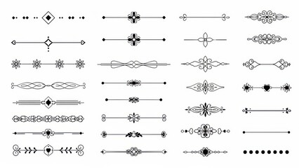 Collection of ornate line patterns