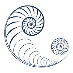 Obraz premium Abstract Minimalist Spiral Shapes with 3D Depth Effect