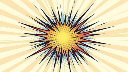 Explosive Comic Book Starburst with Jagged Edges