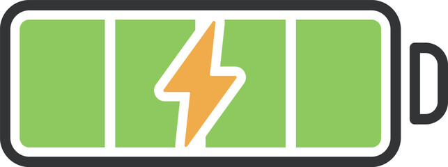 充電中のバッテリー・電池マークのフラットアイコン
