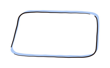 ペンで手描きされたシンプルで可愛い四角い吹き出しのイラスト素材