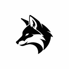 Obraz premium Black and White Wolf Head Illustration.