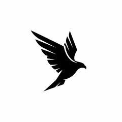 Obraz premium Black Dove Silhouette Flying in Air.