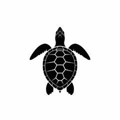 Black Silhouette of a Turtle Illustration. © Dombo