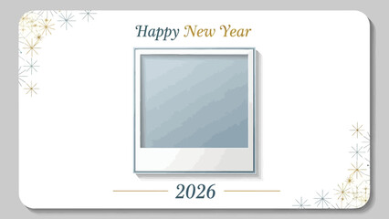 2026年ハッピージャーナル、新しい年の始まりを祝う写真フレーム付き.